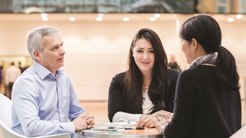 Women meeting with 2 people