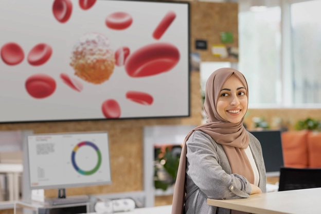 Femme faisant une présentation