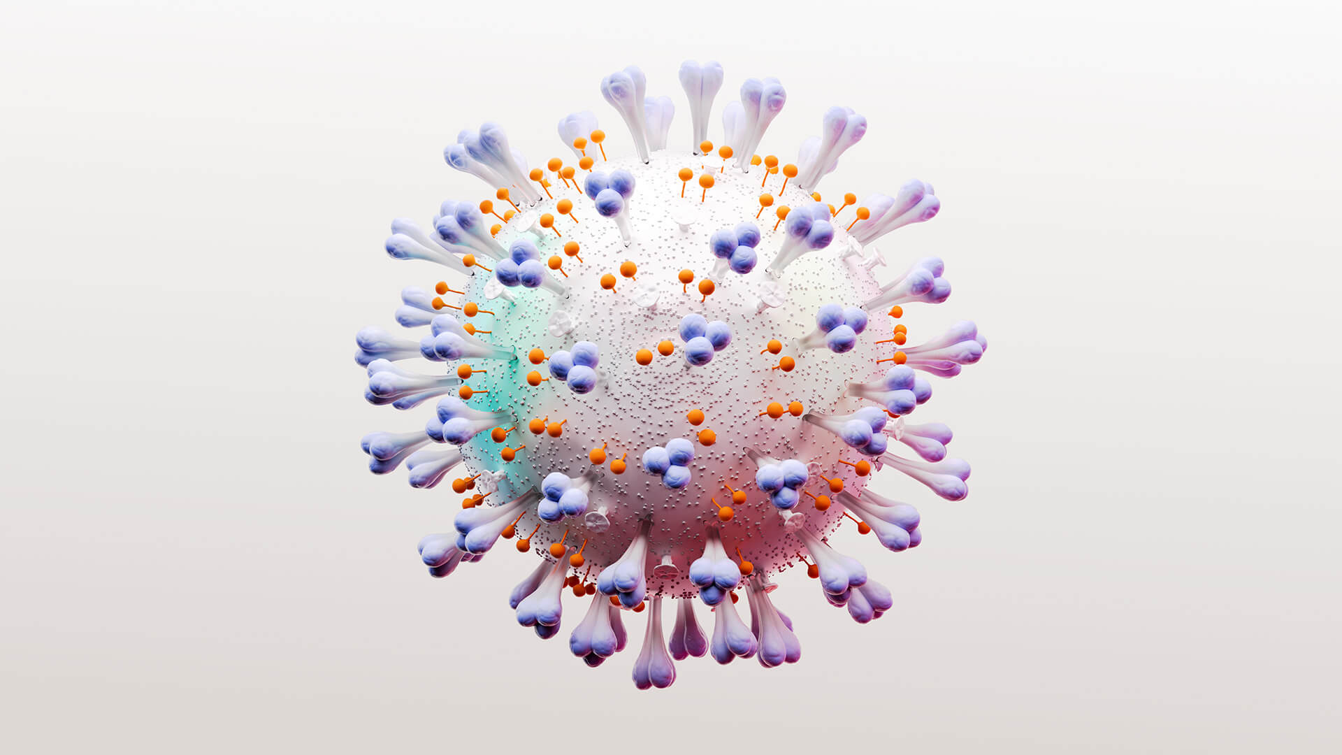3D rendering of a Covid virus cell