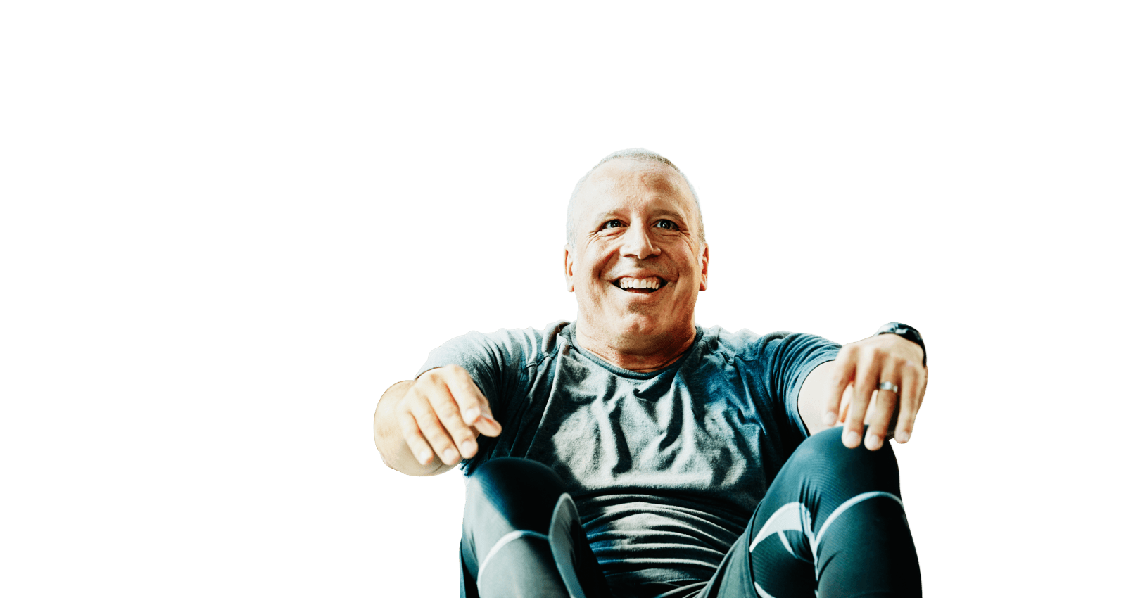 cutout - Man doing sit up exercises at the gym