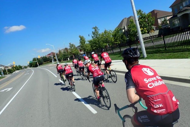 Group of cyclists