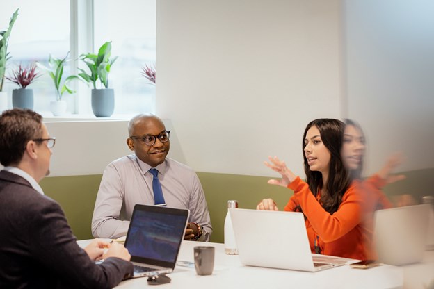 Group discussing in a conference room