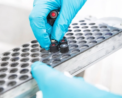 vials with glove
